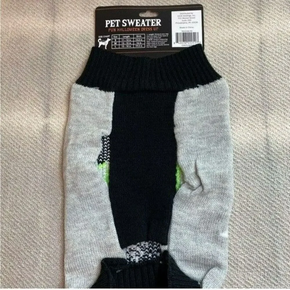 Pet Halloween Costume NWT Dog Sweater SPOOKY SEASON Cat Puppy Fall Gift Gray